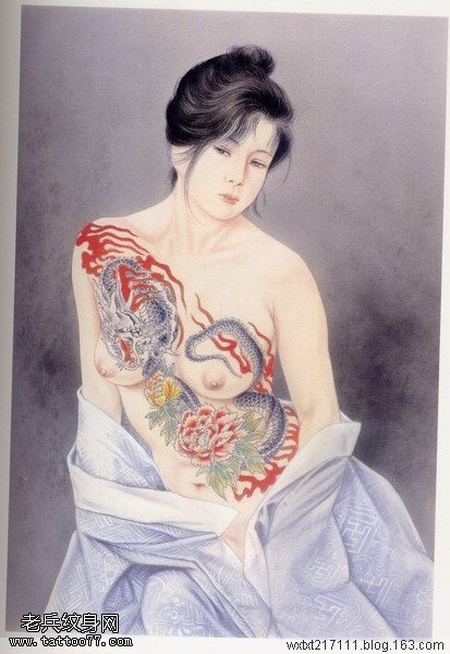 日本浮世绘纹身图案之小妻要纹身画稿系列4