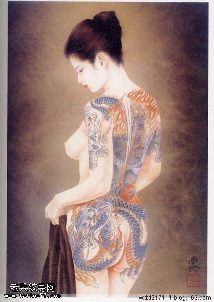 日本浮世绘纹身图案之小妻要纹身画稿系列5