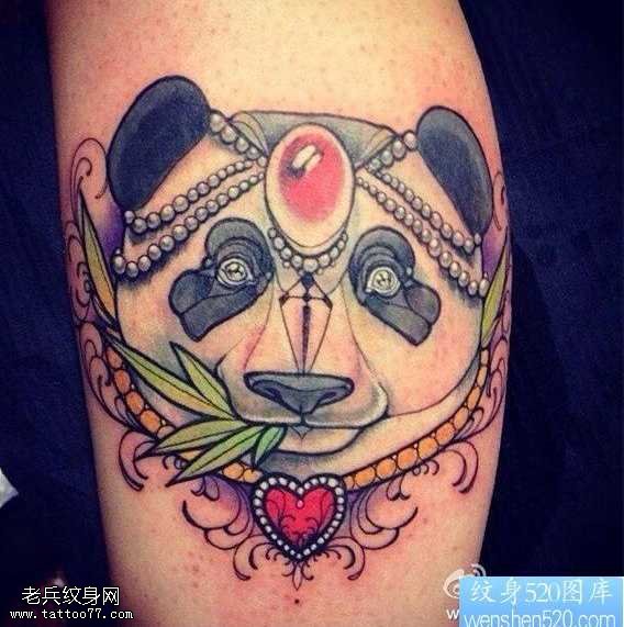 手臂school熊猫纹身图案