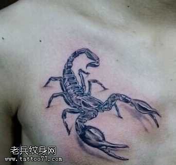 胸部蝎子纹身图案