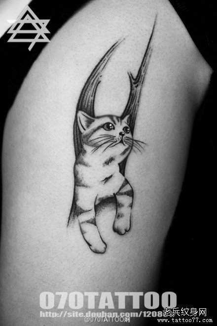 女孩子喜欢的可爱的猫咪纹身图案