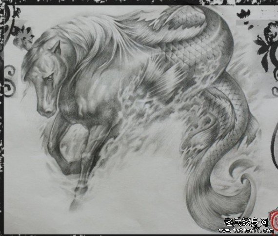 马头鱼尾怪兽（Hippocampus）纹身图案传说