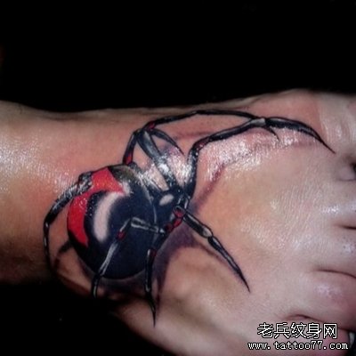 3DTattoo on the Hand手背蜘蛛纹身图片