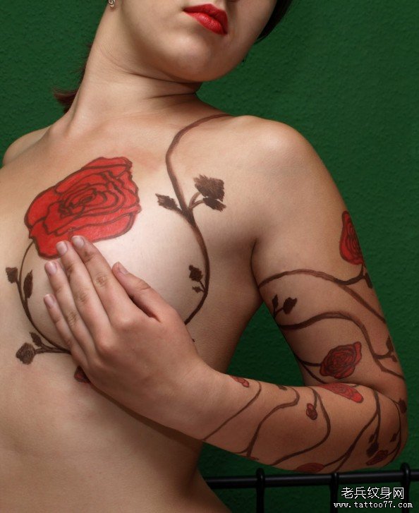 玫瑰花纹身图案及寓意