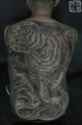 纹身 武汉/象征着勇敢霸气的满背老虎纹身图案作品及意义
