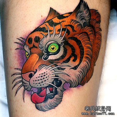 为喜欢纹身的朋友推荐一款老虎纹身图案