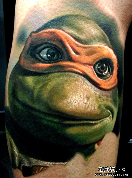 老兵纹身店推荐一款忍者神龟纹身作品