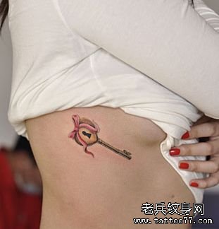 武汉纹身网推荐一款卡通钥匙纹身图案