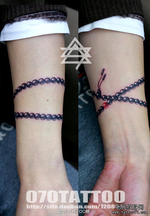 推荐一款手臂手链纹身图案由武汉最好的纹身网
