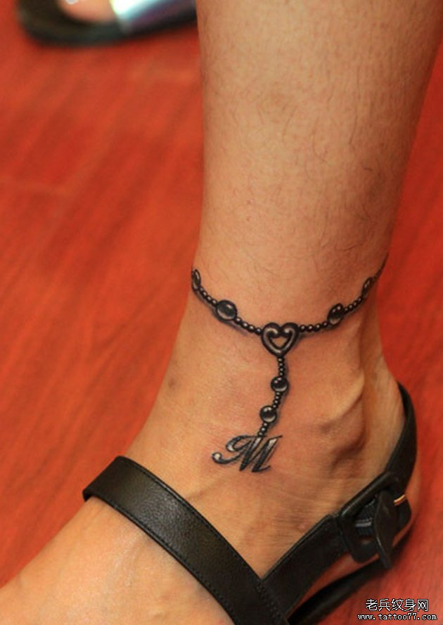脚链字母纹身图案由武汉最好的纹身网推荐