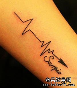 手臂心电图纹身图案由武汉最好的纹身店推荐