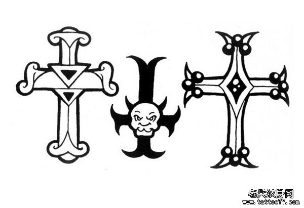 十字架纹身手稿图案由武汉刺青店推荐_武汉纹