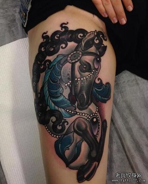 一组tattoo十二生肖の马纹身图案由武汉纹身提供