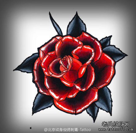 武汉最好的纹身店推荐一组玫瑰花纹身手稿图案