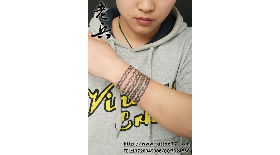 武汉最好的纹身店：2011年2月春节期间手部手链纹身图案作品