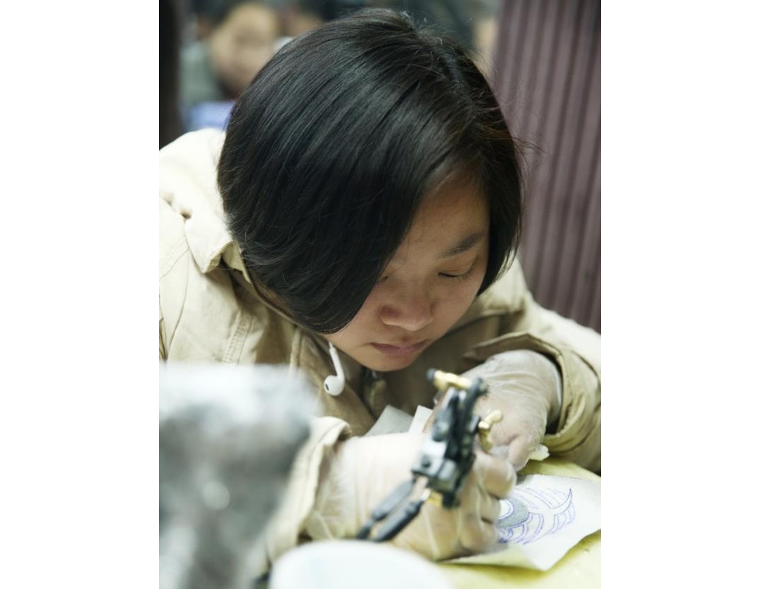 湖北武汉纹身学员周旎纹身培训中