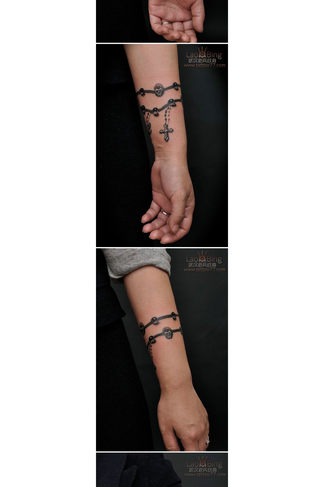 2013年最时尚的手腕链条纹身图案作品——武汉老兵纹身出品
