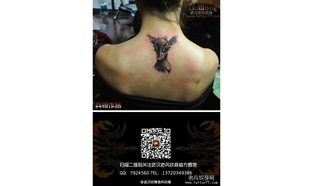武汉纹身店提供鹿纹身图案作品及寓意