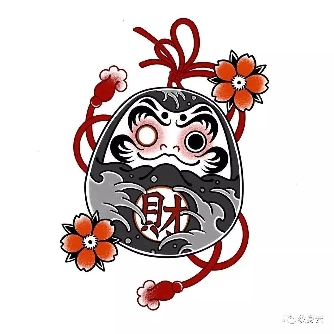 2020年最新传统精美日式小清新般若能面狐面达摩蛋艺伎御守武士小图案手稿大全 . ... . ...