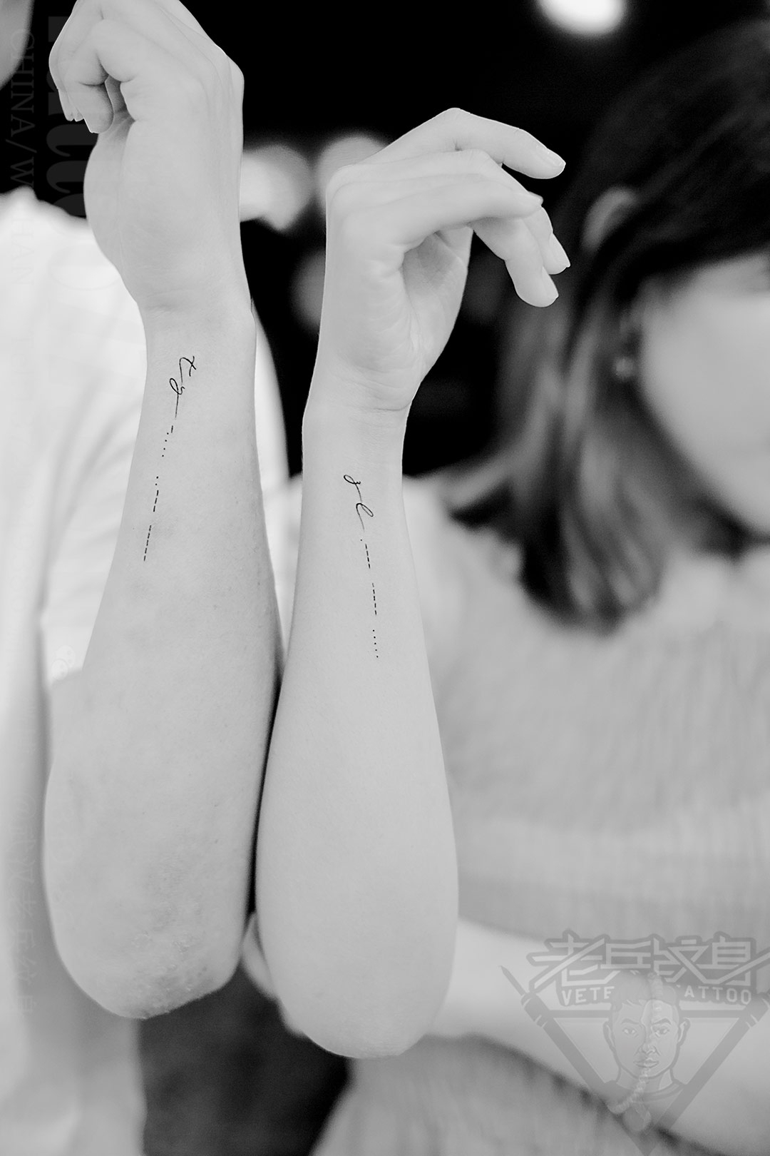 武汉老兵2020年情侣英文文字纹身作品分享