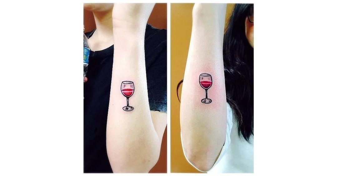 葡萄酒、红酒纹身创意