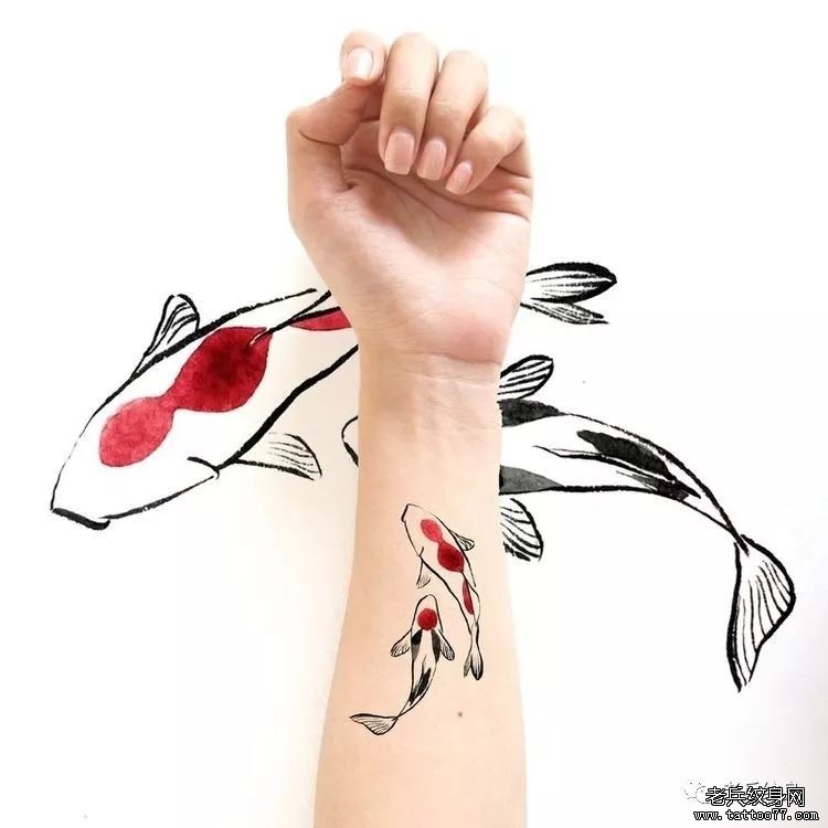 锦鲤，象征好运的纹身图案