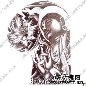 纹身贴纸   超大上臂贴 佛象纹身纹身贴