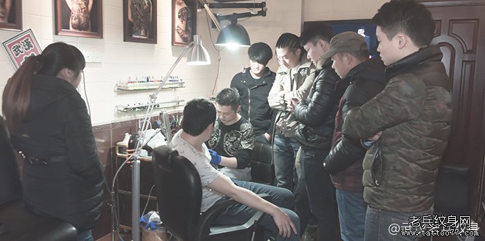 2014年2月18日兵哥制作欧美小花臂纹身图案过程