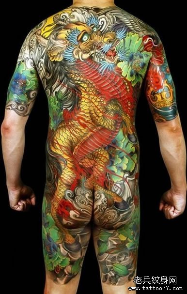 武汉老兵纹身满背麒麟纹身图案图片