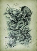 一张适合做满背纹身的青龙纹身图案
