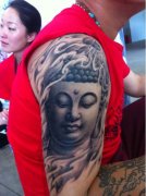 手臂一款观音佛像纹身图案