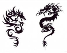 男生喜欢的经典的图腾龙纹身图案