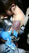 2012年12月5日兵哥制作大臂school tattoo玫瑰图案