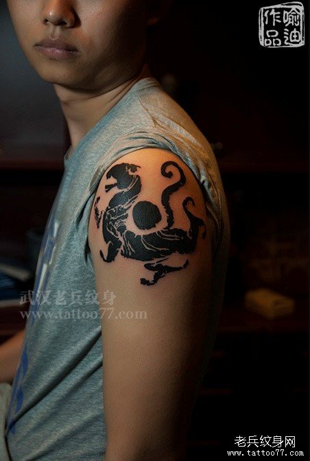 中国传统文化中四兽之一白虎纹身作品及寓意
