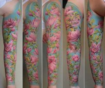 漂亮时尚的花臂花纹身图案