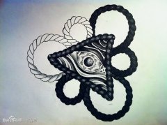一款经典流行的上帝之眼纹身手稿