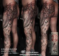 一款霸气超牛的包腿龙纹身图案