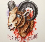 一款潮流时尚的欧美风格的羊头纹身图案