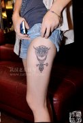 女生们最喜欢的纹身部位腿部线条猫头鹰纹身作品