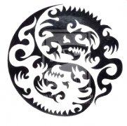 超帅经典的一款图腾八卦龙纹身图案