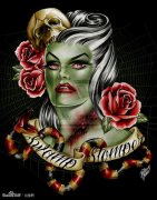 一款另类漂亮的欧美美女纹身手稿