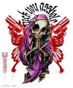 一款潮流时尚的死神纹身手稿