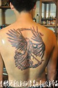 后背死神翅膀由贵州纹身学员陈善植制作