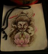 时尚潮流的一款佛纹身手稿