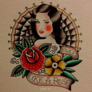 一款漂亮的欧美美女纹身手稿