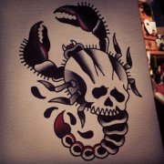 小巧时尚的一款蝎子纹身手稿