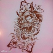 时尚经典的一款般若纹身手稿