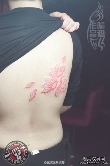 日本国家与民族的象征——樱花纹身作品