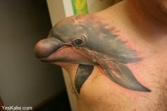 3D纹身美化疤痕修复可爱海豚纹身图片
