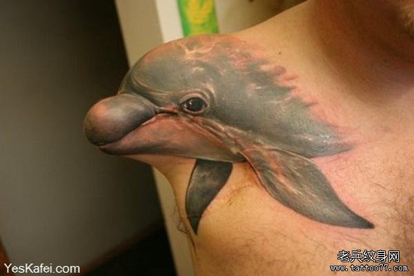 3D纹身美化疤痕修复可爱海豚纹身图片